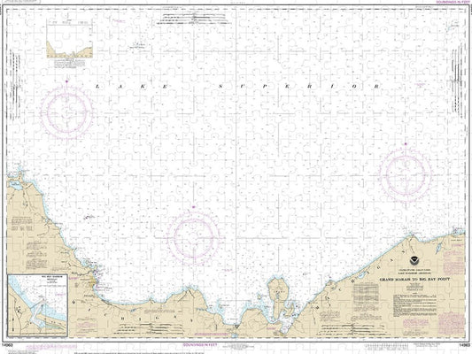 Nautical Chart-14963 Grand Marais-big Bay Point, Big Bay Harbor - Puzzle