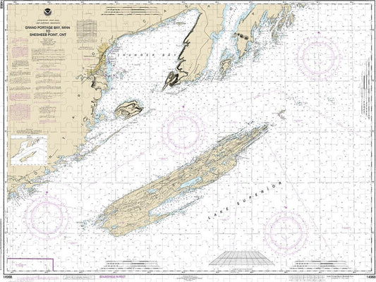 Nautical Chart-14968 Grand Portage Bay, Minn-shesbeeb Point, Ont - Puzzle