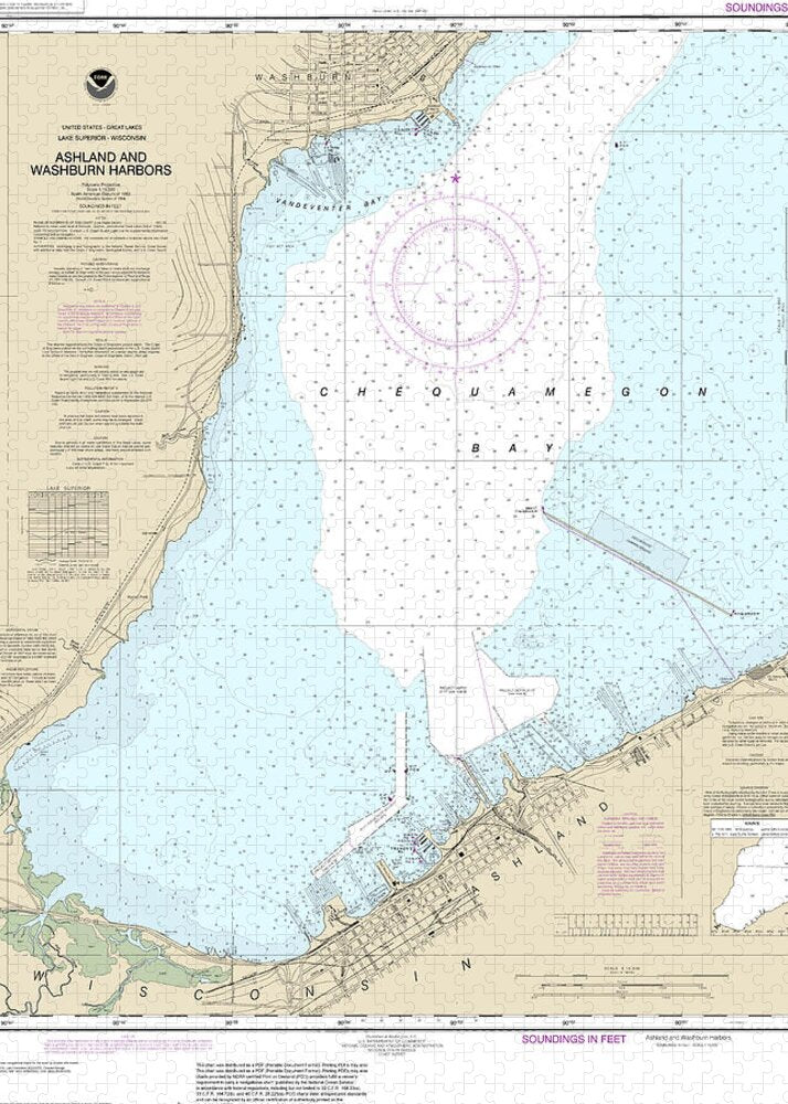 Nautical Chart-14974 Ashland-washburn Harbors - Puzzle