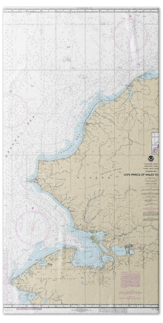 Nautical Chart-16005 Cape Prince-wales-pt Barrow - Bath Towel