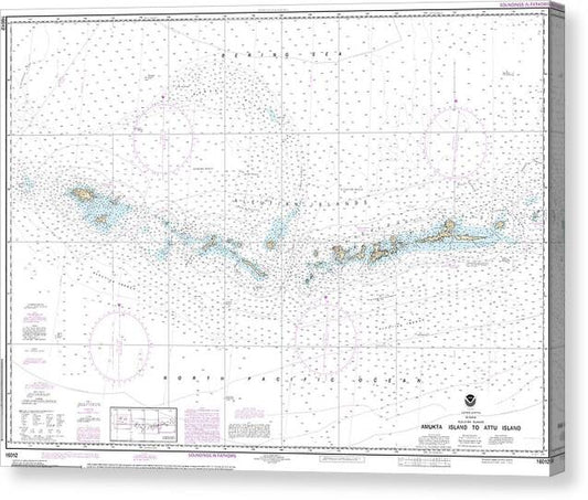 Nautical Chart-16012 Aleutian Islands Amukta Island-attu Island - Canvas Print