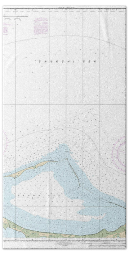 Nautical Chart-16084 Peard Bay-approaches - Bath Towel
