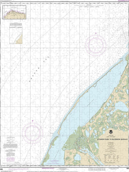 Nautical Chart-16088 Utukok Pass-blossom Shoals - Puzzle