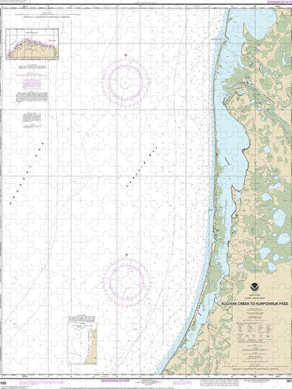 Nautical Chart-16102 Kuchiak River-kukpowruk Pass - Puzzle