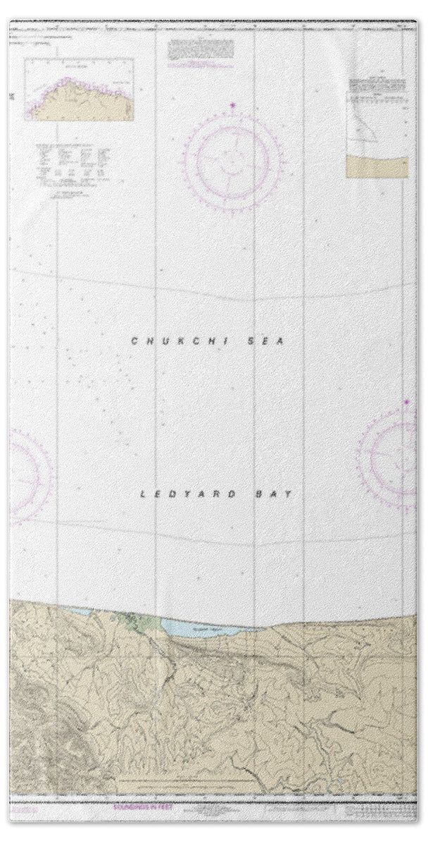 Nautical Chart-16121 East-cape Lisburne - Bath Towel