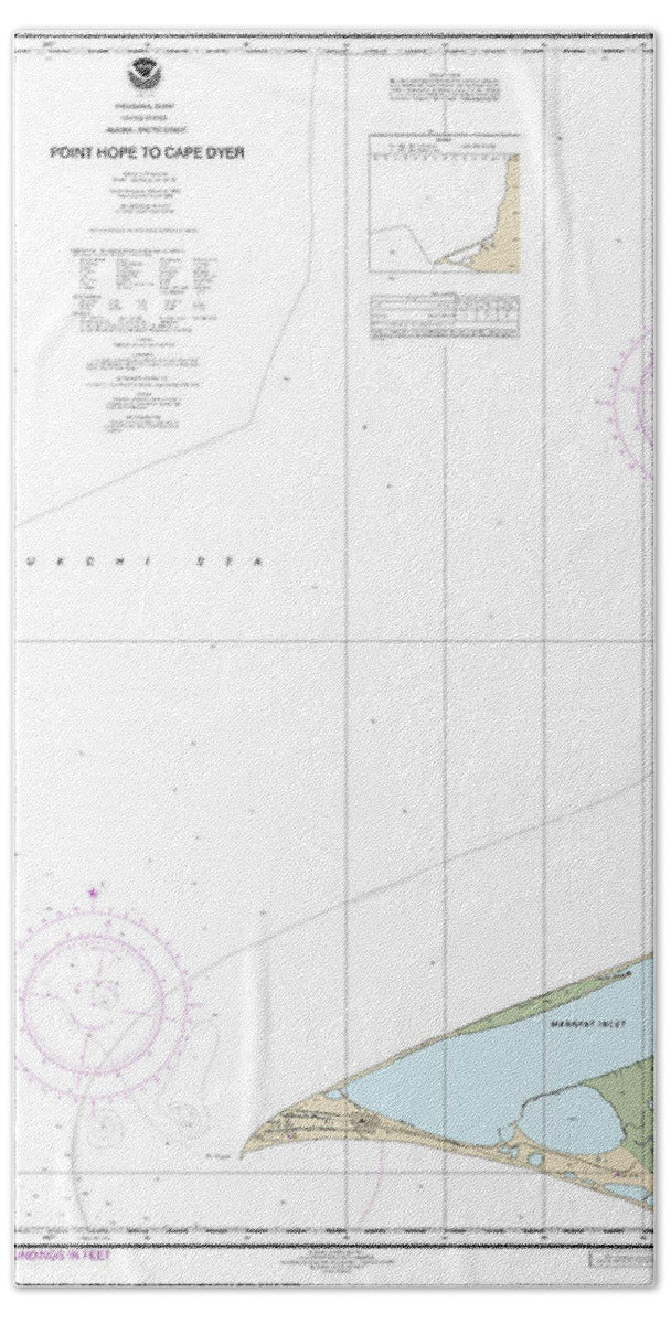 Nautical Chart-16123 Point Hope-cape Dyer - Bath Towel
