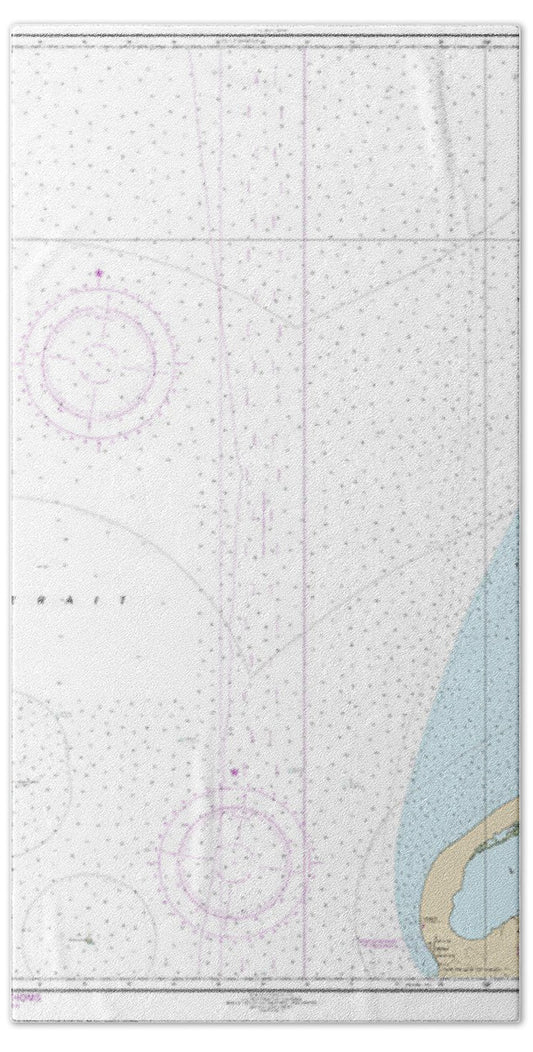 Nautical Chart-16190 Bering Strait North, Little Diomede Island - Bath Towel