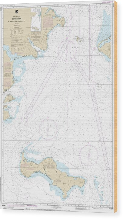 Nautical Chart-16220 Bering Sea St Lawrence Island-bering Strait - Wood Print