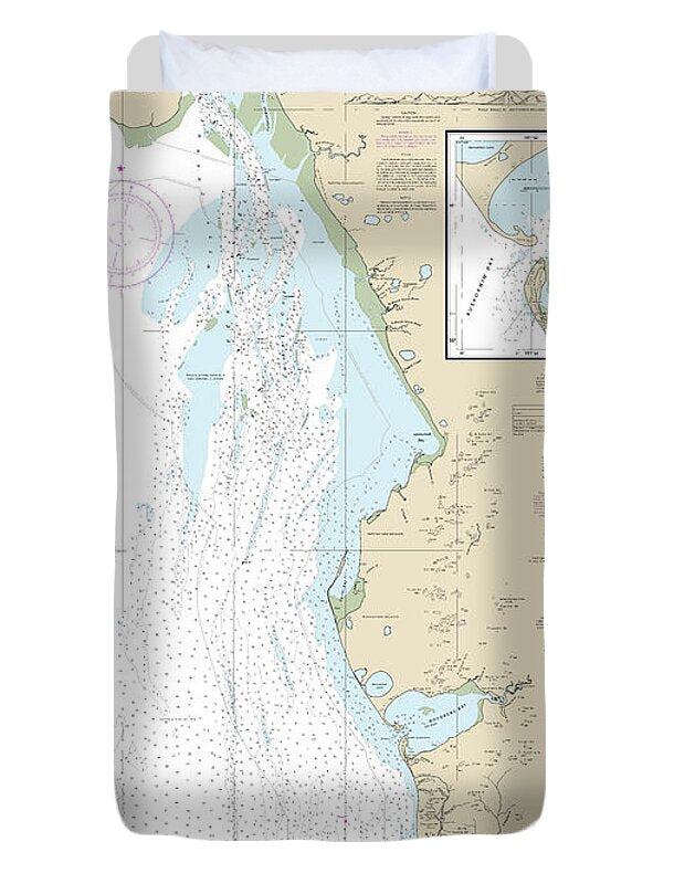 Nautical Chart-16300 Kuskokwim Bay, Goodnews Bay - Duvet Cover