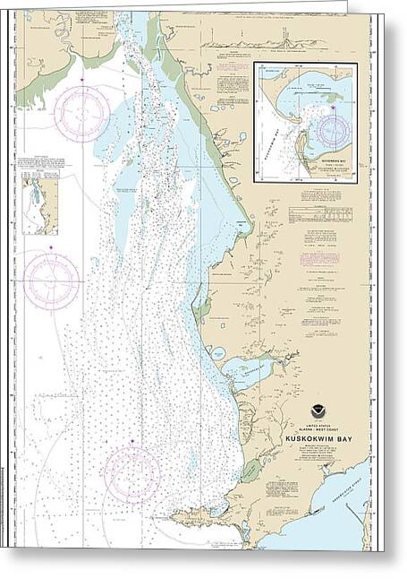 Nautical Chart-16300 Kuskokwim Bay, Goodnews Bay - Greeting Card