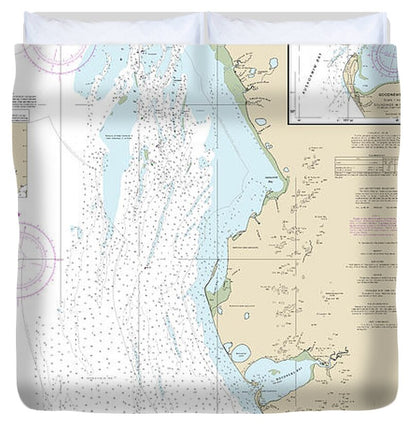 Nautical Chart-16300 Kuskokwim Bay, Goodnews Bay - Duvet Cover