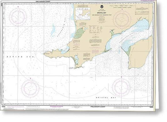 Nautical Chart-16305 Bristol Bay-cape Newenham-hagemeister Strait - Greeting Card