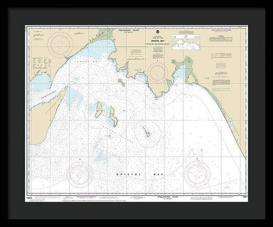Nautical Chart-16315 Bristol Bay-togiak Bay-walrus Islands - Framed Print