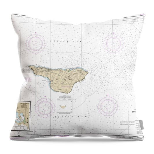 Nautical Chart-16381 St George Island, Pribilof Islands - Throw Pillow