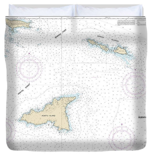 Nautical Chart-16423 Shemya Island-attu Island - Duvet Cover
