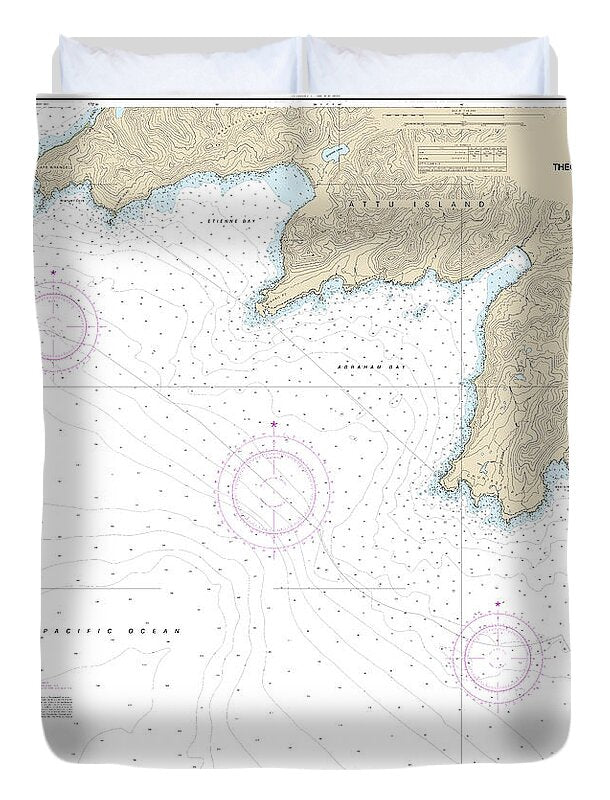 Nautical Chart-16430 Attu Island Theodore Pt-cape Wrangell - Duvet Cover
