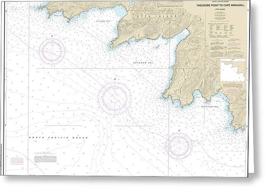 Nautical Chart-16430 Attu Island Theodore Pt-cape Wrangell - Greeting Card