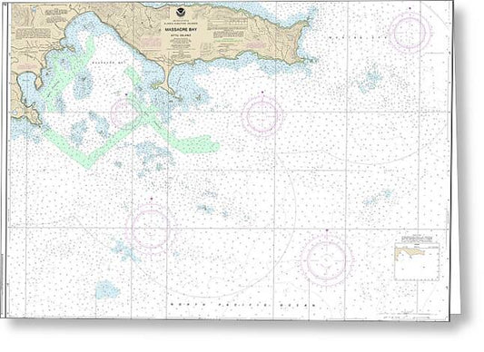 Nautical Chart-16432 Massacre Bay - Greeting Card