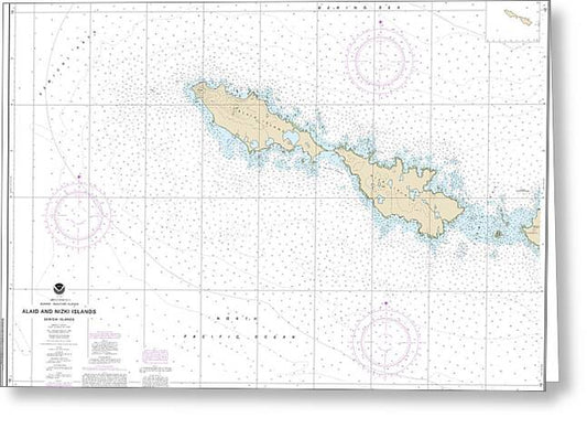 Nautical Chart-16435 Semichi Islands Alaid-nizki Islands - Greeting Card
