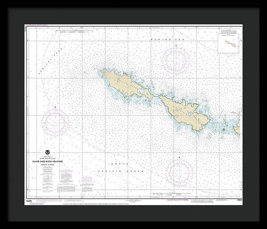Nautical Chart-16435 Semichi Islands Alaid-nizki Islands - Framed Print
