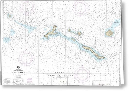 Nautical Chart-16440 Rat Islands Semisopochnoi Island-buldir L - Greeting Card