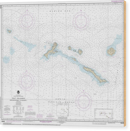 Nautical Chart-16440 Rat Islands Semisopochnoi Island-buldir L - Wood Print