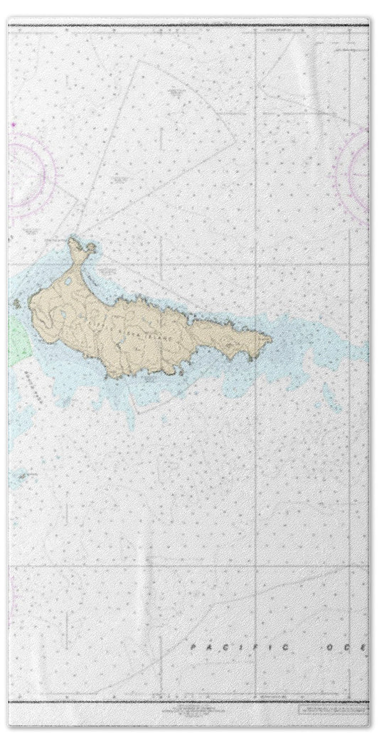 Nautical Chart-16442 Kiska Harbor-approaches - Bath Towel