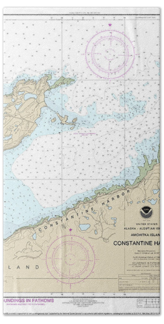 Nautical Chart-16446 Constantine Harbor, Amchitka Island - Bath Towel