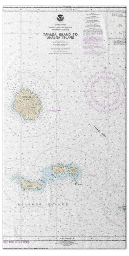 Nautical Chart-16465 Tanaga Island-unalga Island - Beach Towel