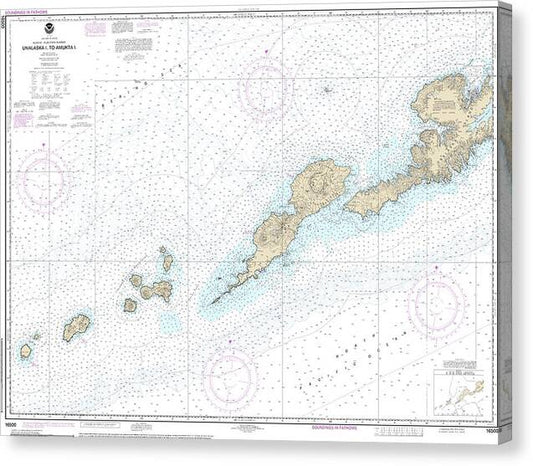 Nautical Chart-16500 Unalaska L-amukta L - Canvas Print
