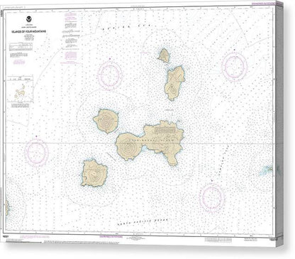 Nautical Chart-16501 Islands-four Mountains - Canvas Print