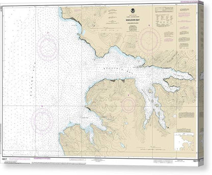 Nautical Chart-16517 Makushin Bay - Canvas Print