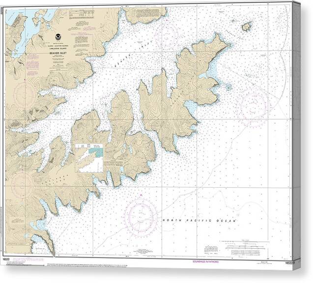 Nautical Chart-16522 Beaver Inlet - Canvas Print