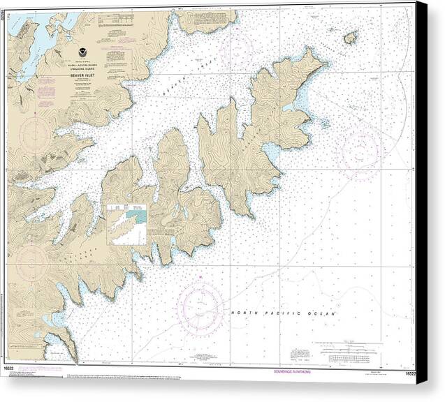Nautical Chart-16522 Beaver Inlet - Canvas Print