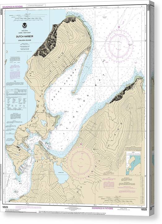 Nautical Chart-16529 Dutch Harbor - Canvas Print