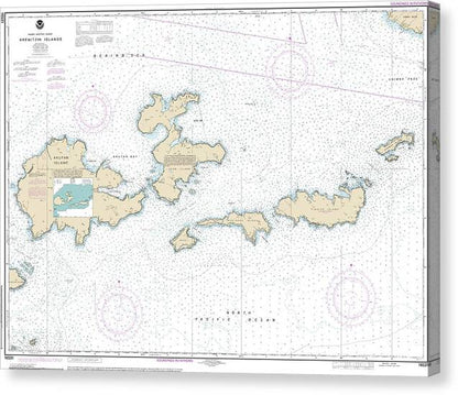Nautical Chart-16531 Krenitzan Islands - Canvas Print