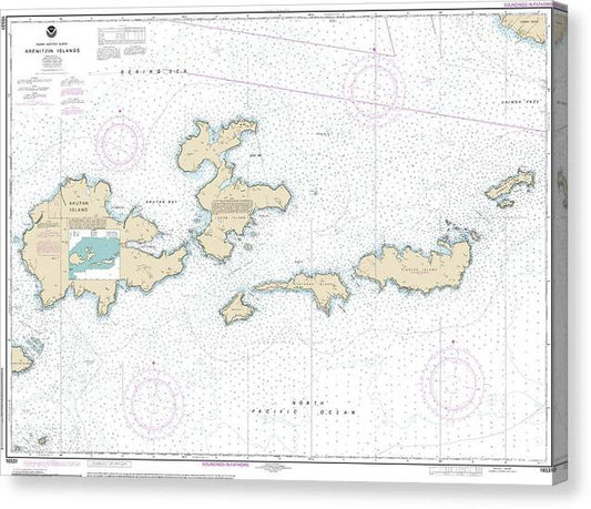 Nautical Chart-16531 Krenitzan Islands - Canvas Print