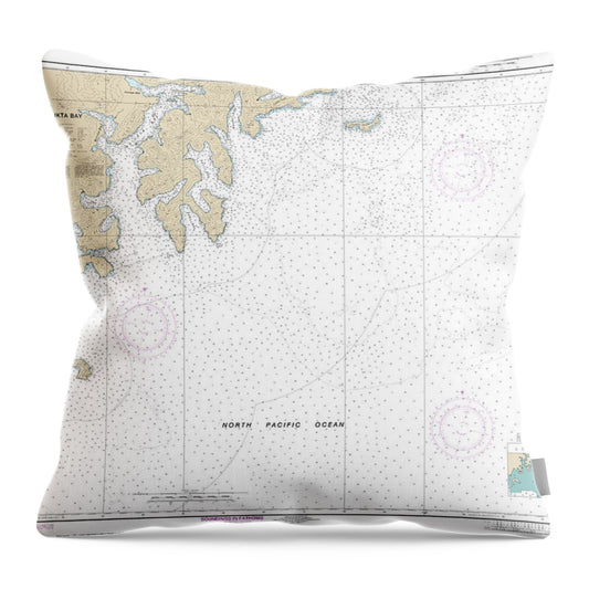 Nautical Chart-16561 Mitrofania Bay-kuiukta Bay - Throw Pillow