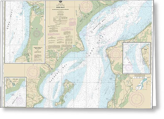 Nautical Chart-16662 Cook Inlet-kalgin Island-north Foreland - Greeting Card