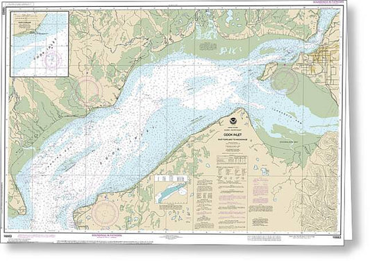 Nautical Chart-16663 Cook Inlet-east Foreland-anchorage, North Foreland - Greeting Card