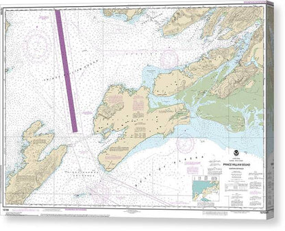 Nautical Chart-16709 Prince William Sound-eastern Entrance - Canvas Print