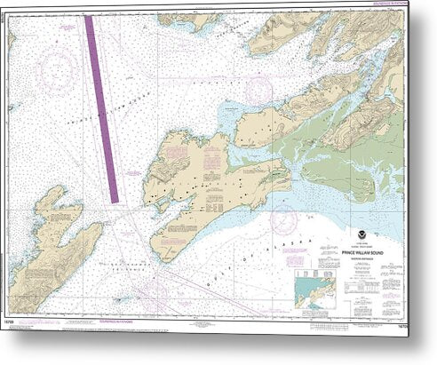 Nautical Chart-16709 Prince William Sound-eastern Entrance - Metal Print