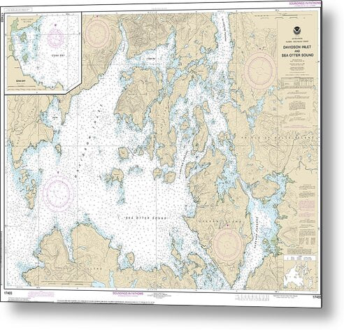 Nautical Chart-17403 Davidson Inlet-sea Otter Sound, Edna Bay - Metal Print