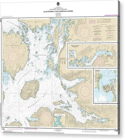 Nautical Chart-17405 Ulloa Channel-san Christoval Channel, North Entrance, Big Salt Lake, Shelter Cove, Craig - Acrylic Print