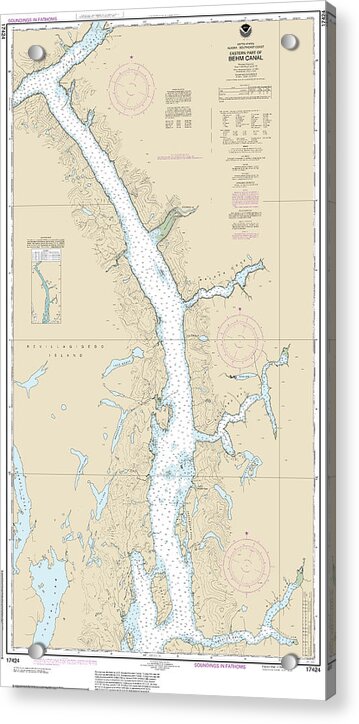 Nautical Chart-17424 Behm Canal-eastern Part - Acrylic Print