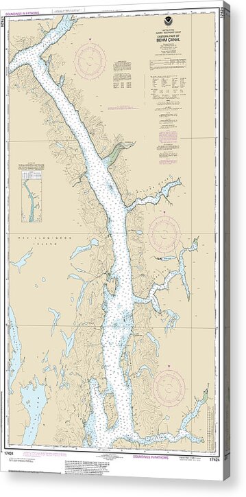 Nautical Chart-17424 Behm Canal-eastern Part - Acrylic Print