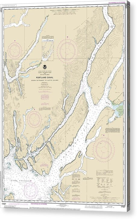 Nautical Chart-17427 Portland Canal - Dixon Entrance-hattie I - Acrylic Print