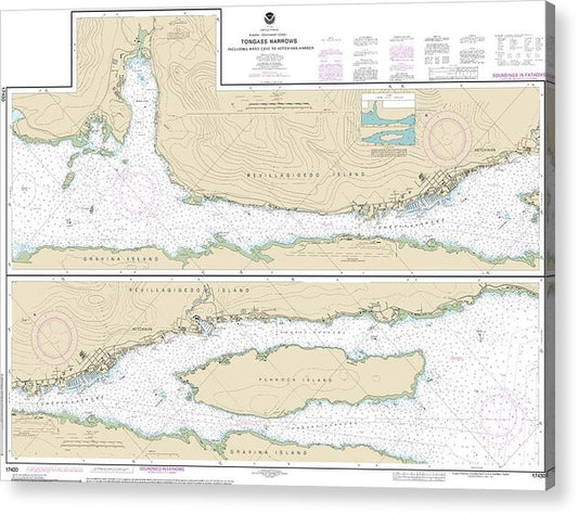 Nautical Chart-17430 Tongass Narrows - Acrylic Print