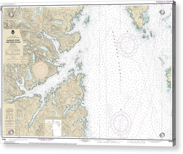 Nautical Chart-17432 Clarence Strait-moira Sound - Acrylic Print