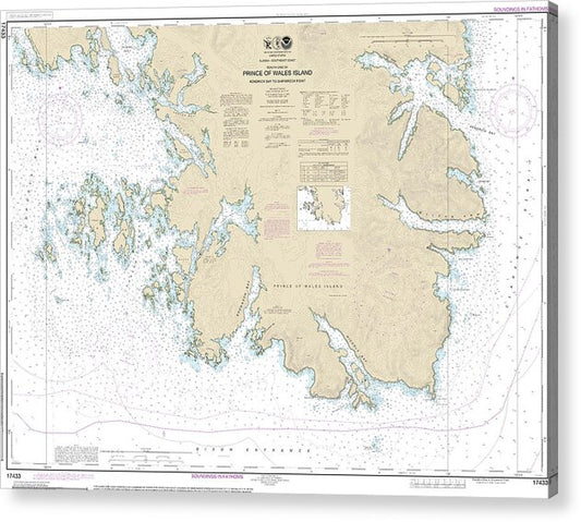 Nautical Chart-17433 Kendrick Bay-shipwreck Point, Prince-wales Island - Acrylic Print